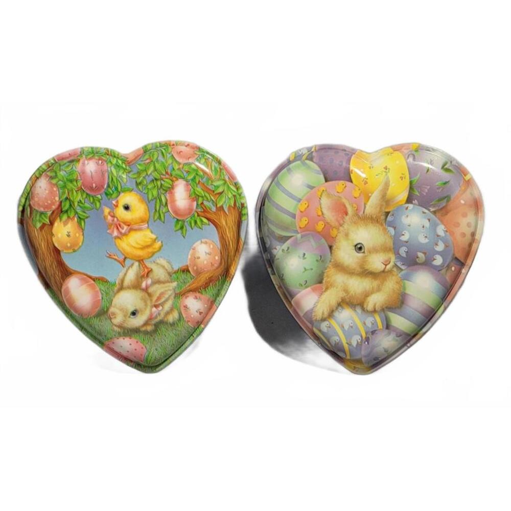 Vintage 1970s Heart-Shaped Plastic Candy Containers – Set of 2